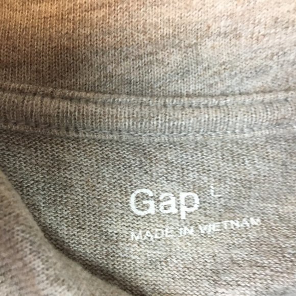 GAP Quarter Zip Pullover L Mens Sweater Gray Heathered Casual Long Sleeve Cotton - Picture 6 of 10